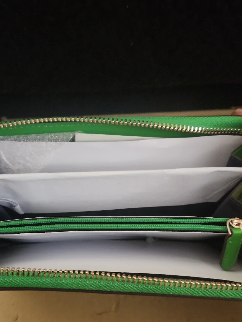 3 Piece kate spade Navy & Green Zip Wallet, Deck Of Cards & Note Book